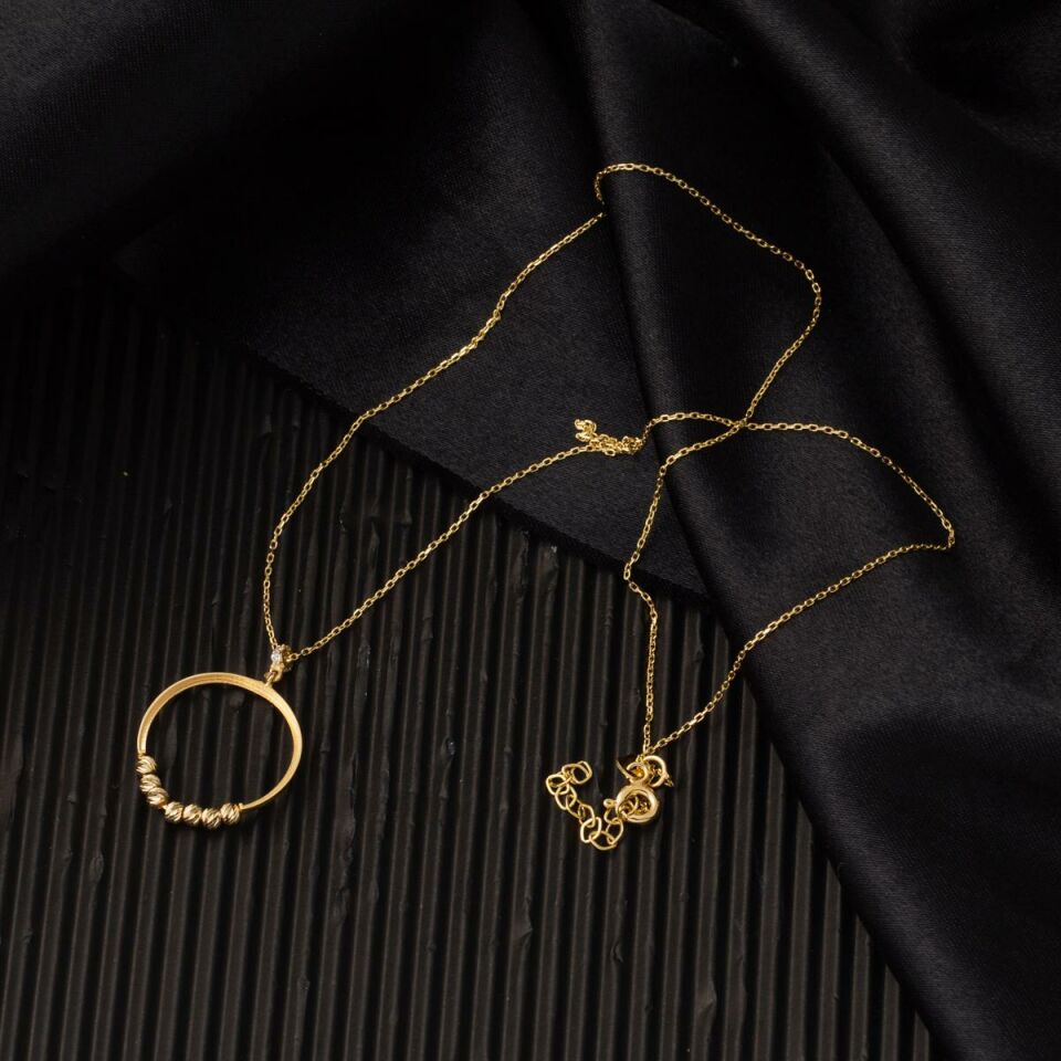 Dorika Toplu Halka Altın Kolye