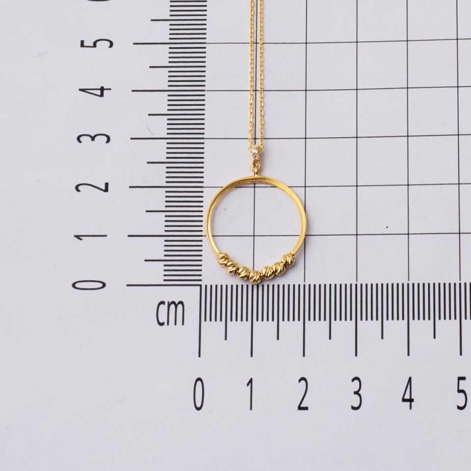 Dorika Toplu Halka Altın Kolye