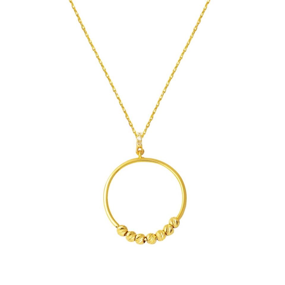 Dorika Toplu Halka Altın Kolye