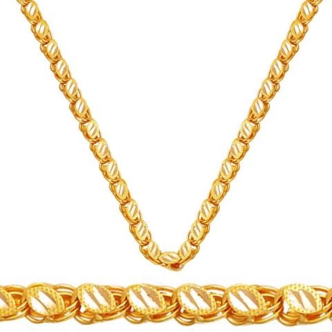 Karpuz Çekirdeği Pul 22 Ayar Altın Zincir - 50cm