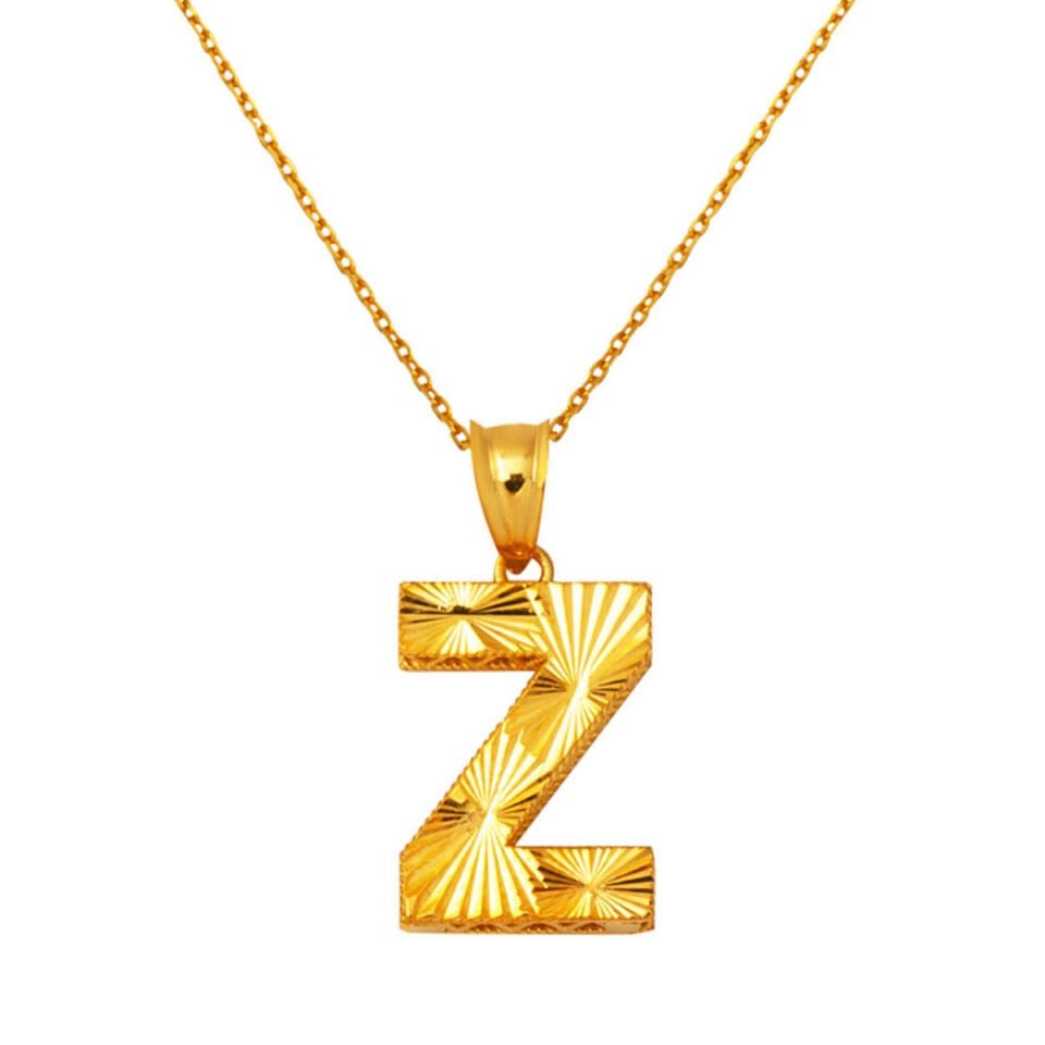 Z Harfi Üç Boyutlu 22 Ayar Altın Kolye
