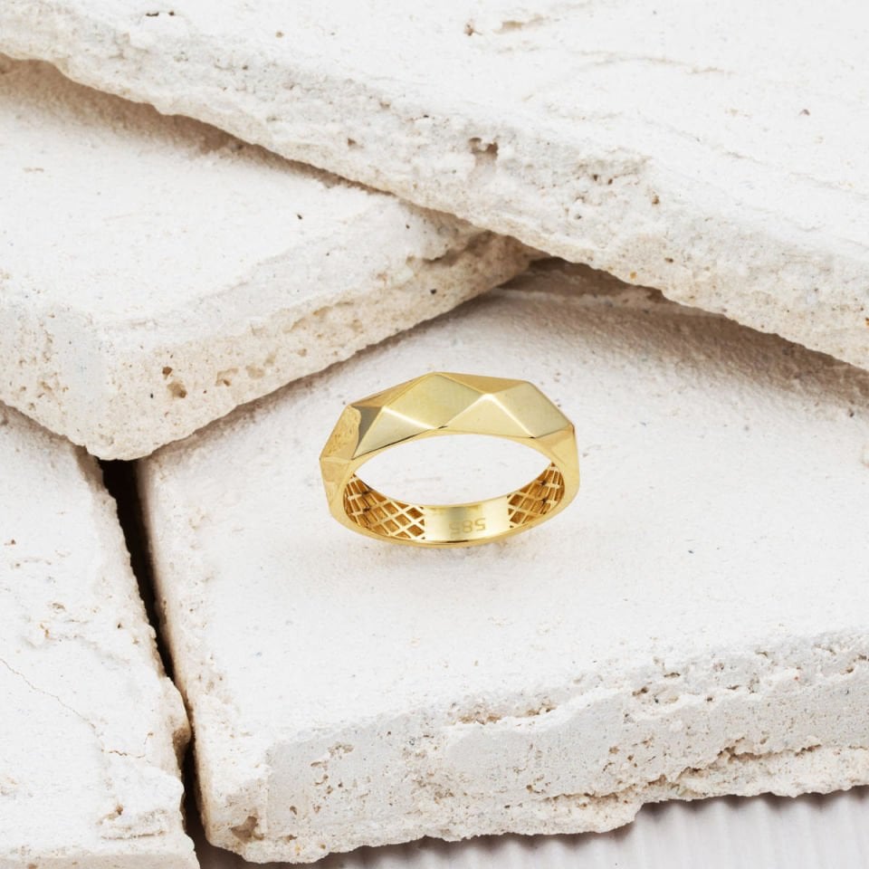 Petek Tasarım 14 Ayar Altın Yüzük