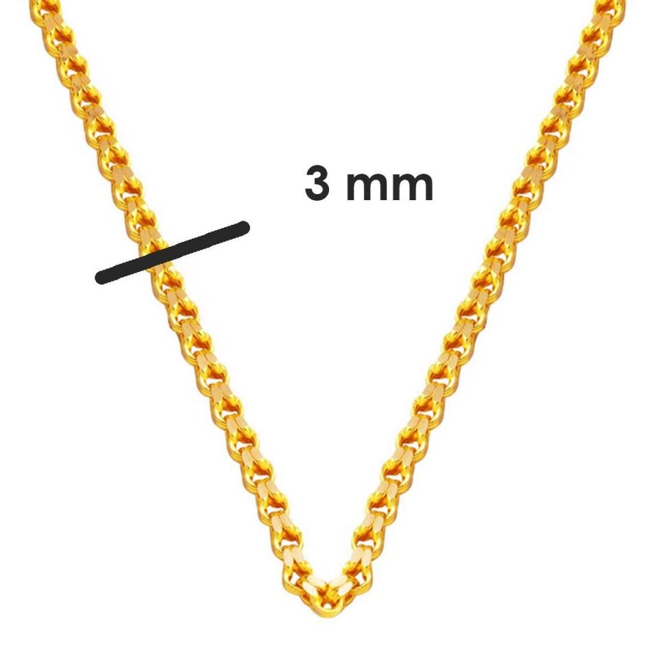 Güverse 22 Ayar Altın Zincir - 55 cm