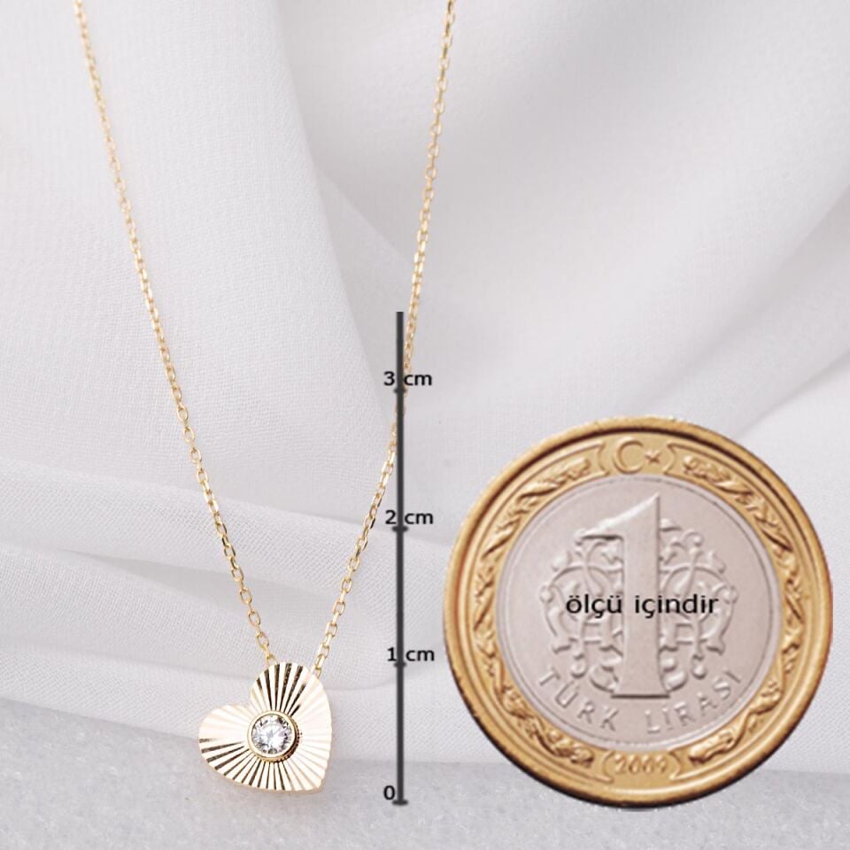 Güneş Işığı Kalp Altın Kolye