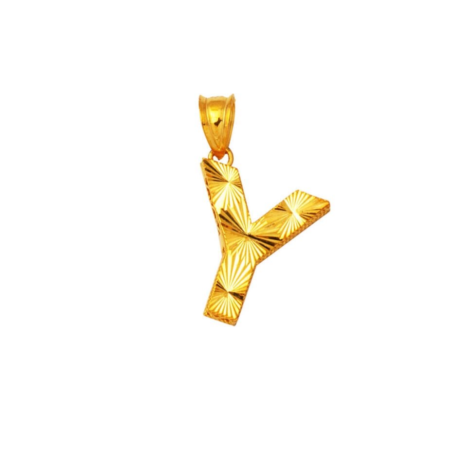 22 Ayar 3 Boyutlu Y Harf Altın Kolye Ucu