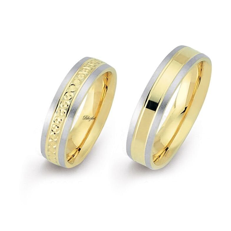 Taşsız 14 Ayar Altın Evlilik Alyans Takımı