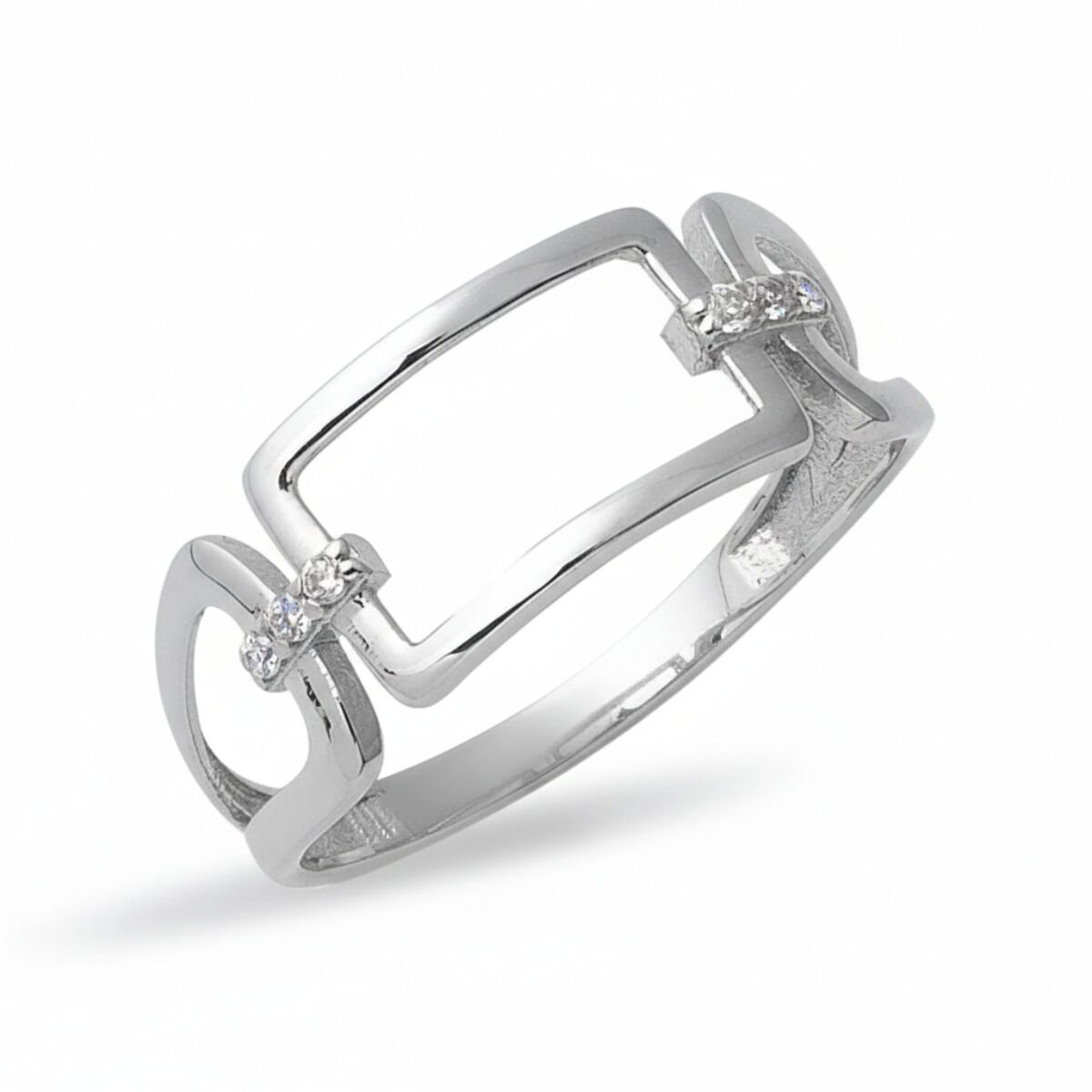 Modernist Tekstürlü Şerit Altın Yüzük