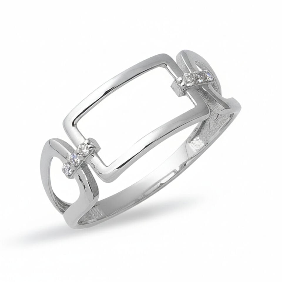 Modernist Tekstürlü Şerit Altın Yüzük