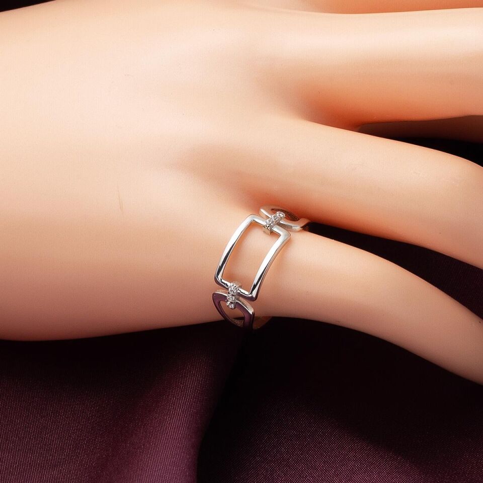 Modernist Tekstürlü Şerit Altın Yüzük