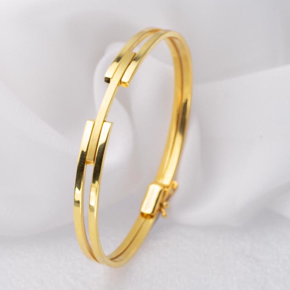 Taşsız Kaburga 22 Ayar Altın Bilezik