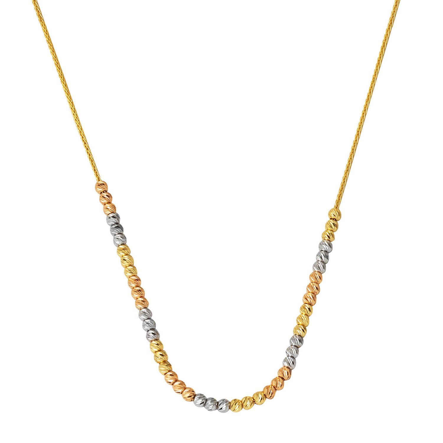 Renkli Dorikalı 14 Ayar Altın Zincir Kolye