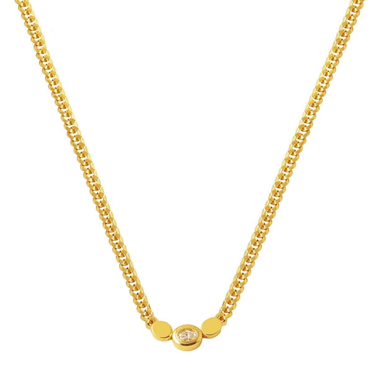 1.00 ct. Mozanit Taşlı 14 Ayar Altın Gurmet Kolye