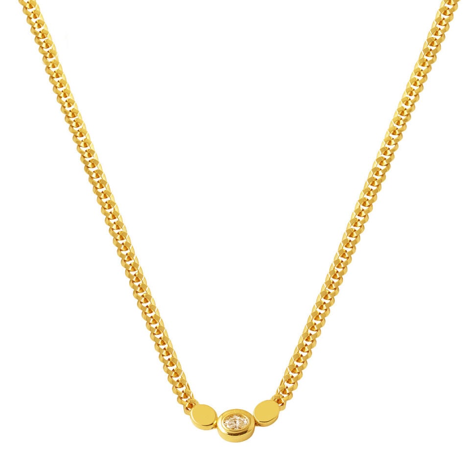 1.00 ct. Mozanit Taşlı 14 Ayar Altın Gurmet Kolye