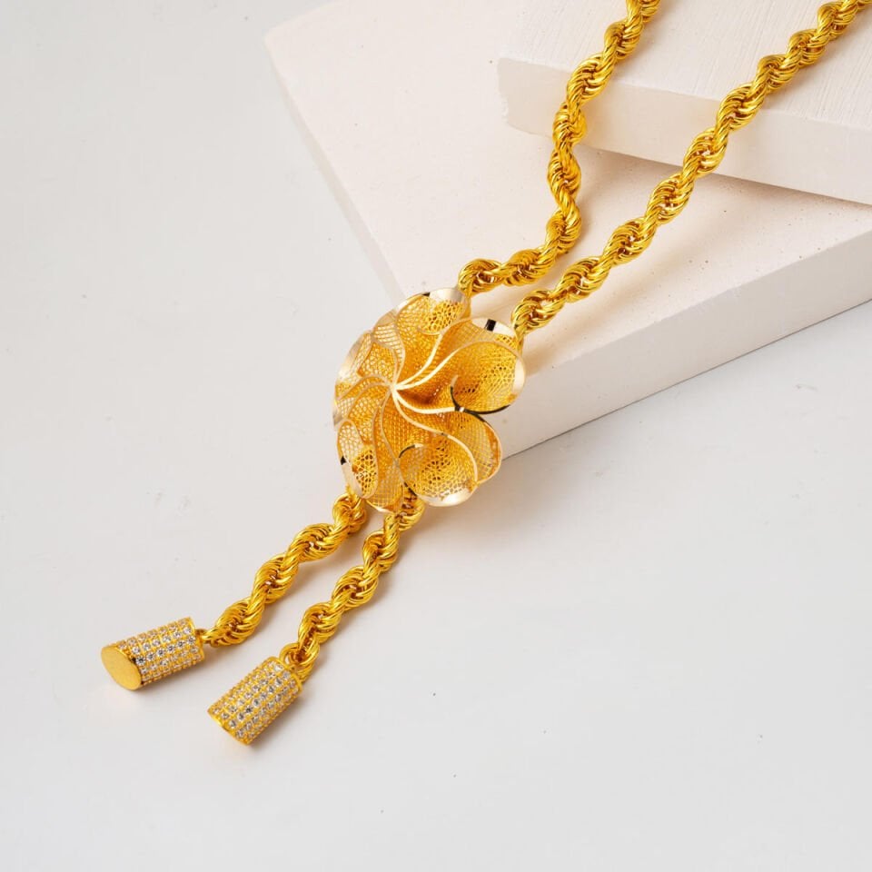 Altın Telkari Halat Zincirli Kadın Kolyesi