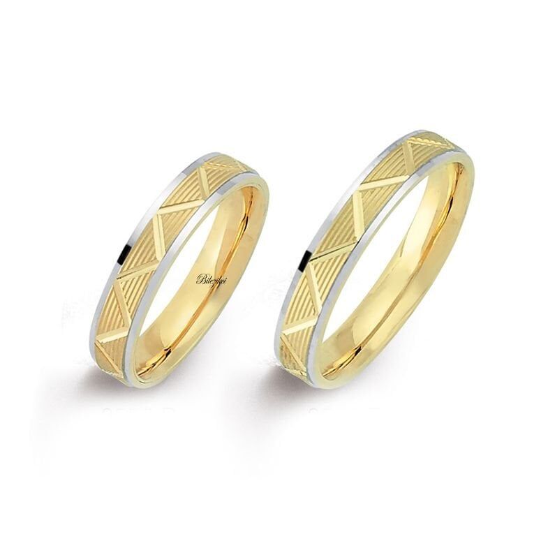 Taşsız 14 Ayar Altın Nişan Alyans Takımı