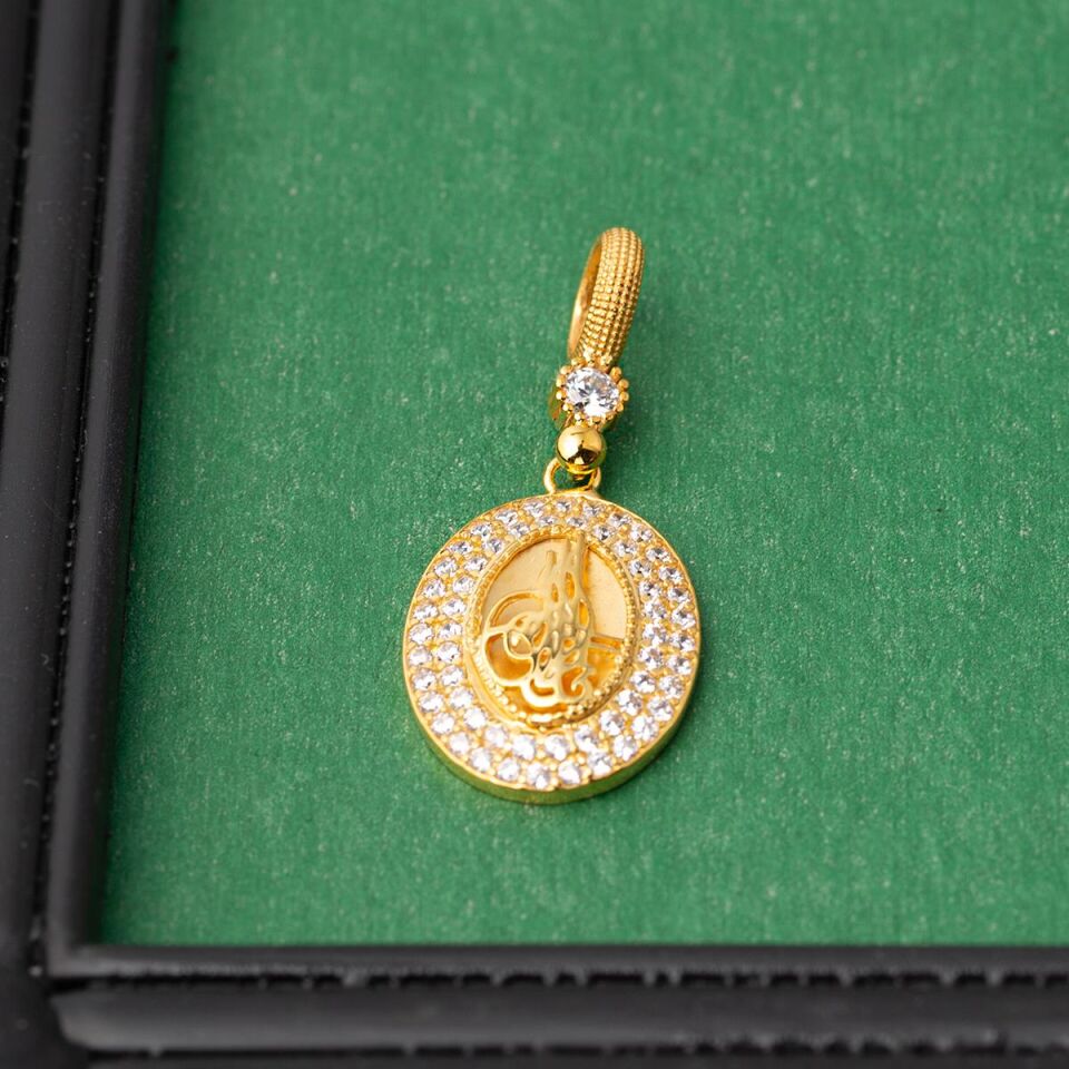 Tuğralı 14 Ayar Altın Kolye Ucu