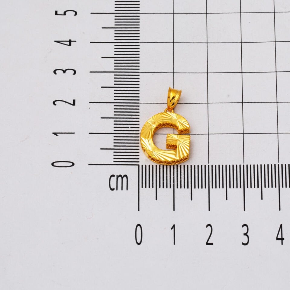 G Harf Üç Boyutlu 22 Ayar Altın Kolye