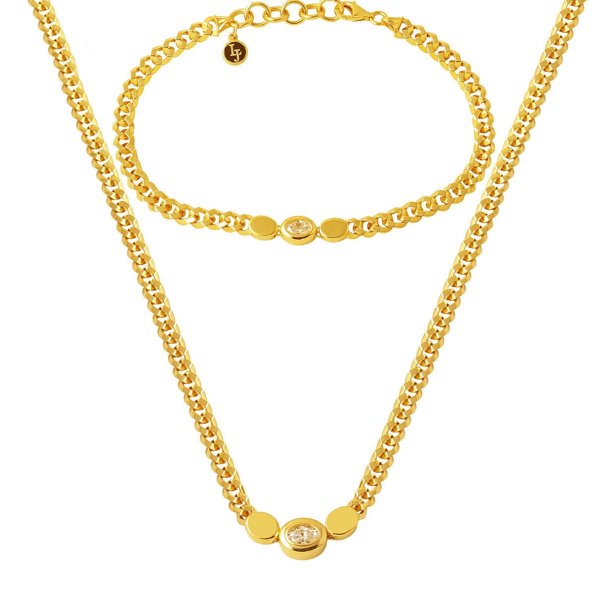 1.50 Karat Mozanit Taşlı Takı Seti 14K Altın