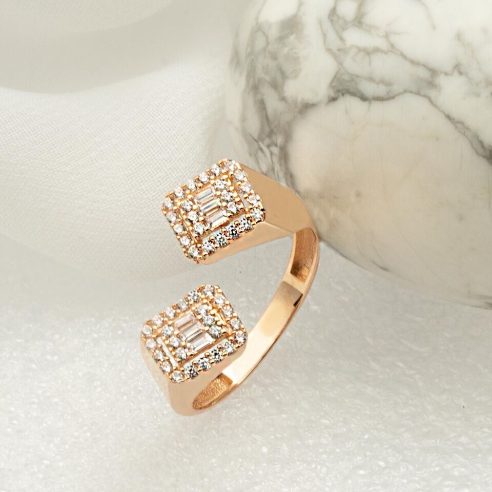 Baget Taşlı 14 Ayar Altın Yüzük