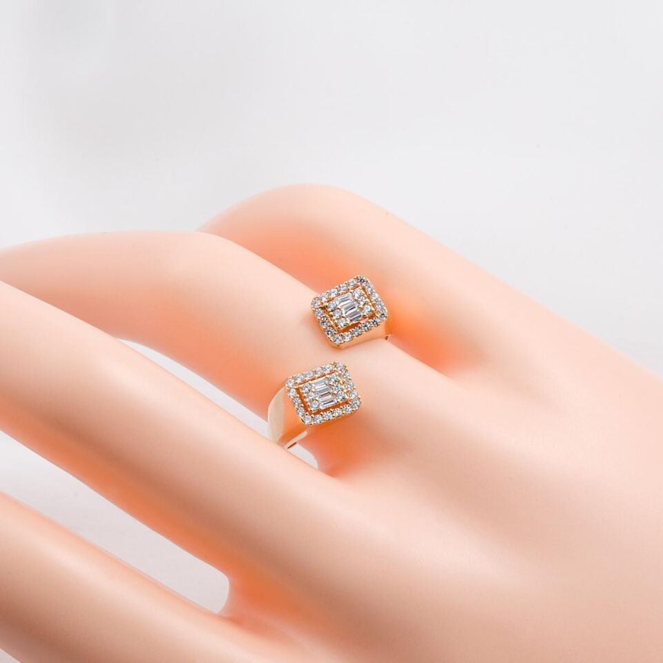 Baget Taşlı 14 Ayar Altın Yüzük