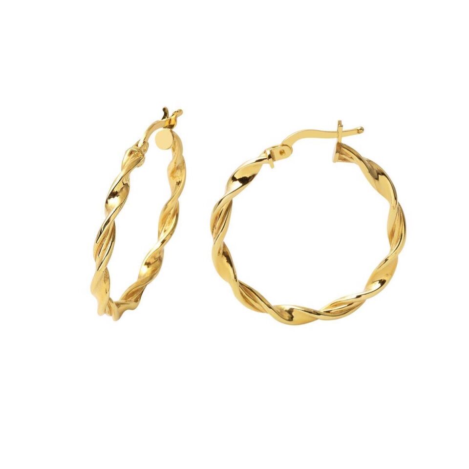 Burgu 1,8 cm Çaplı Halka Altın Küpe