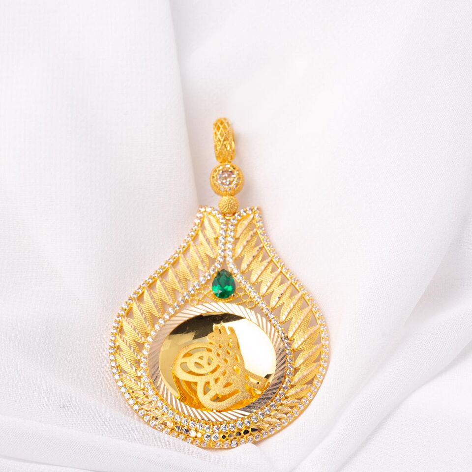 Favori Lale Tuğralı Altın Kolye Ucu