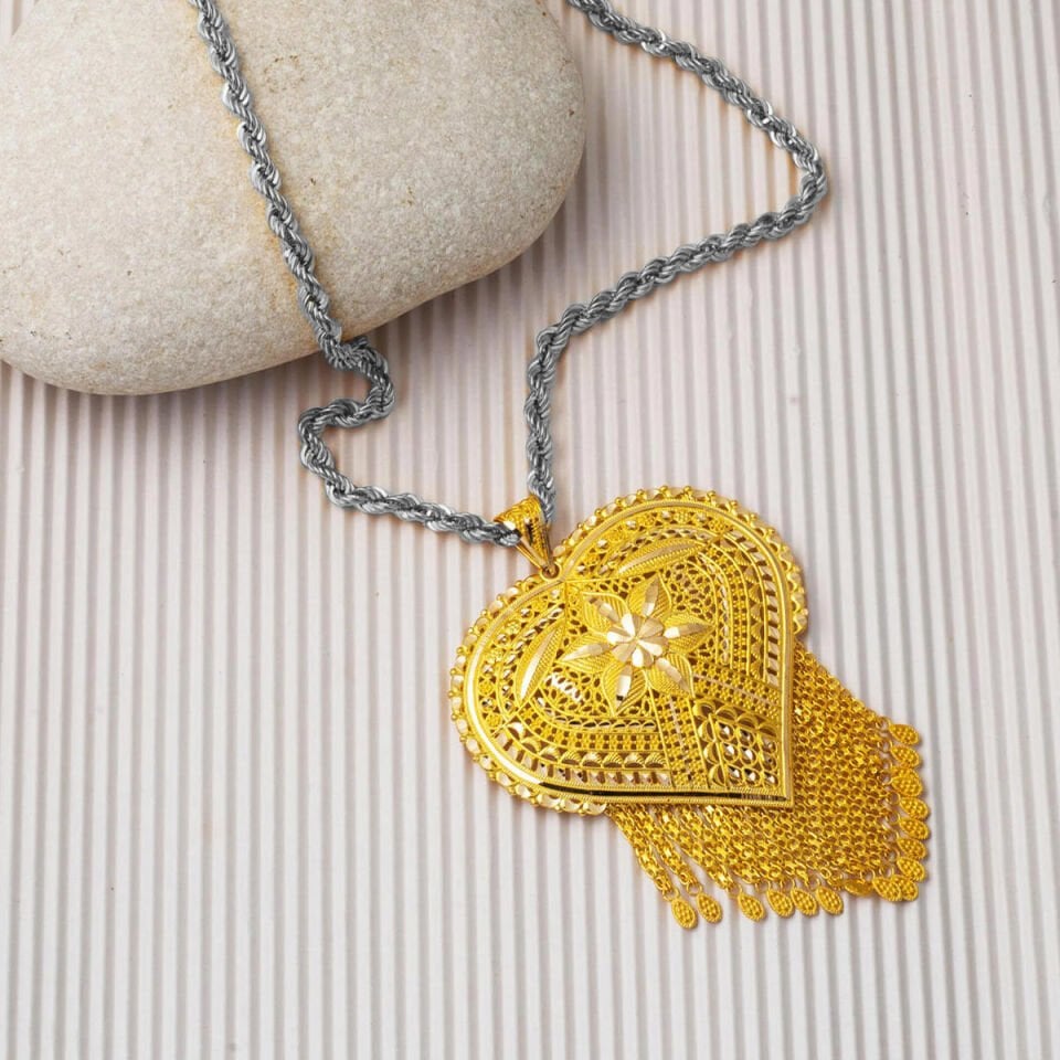 Altın İşlemeli Hint Kolye Ucu