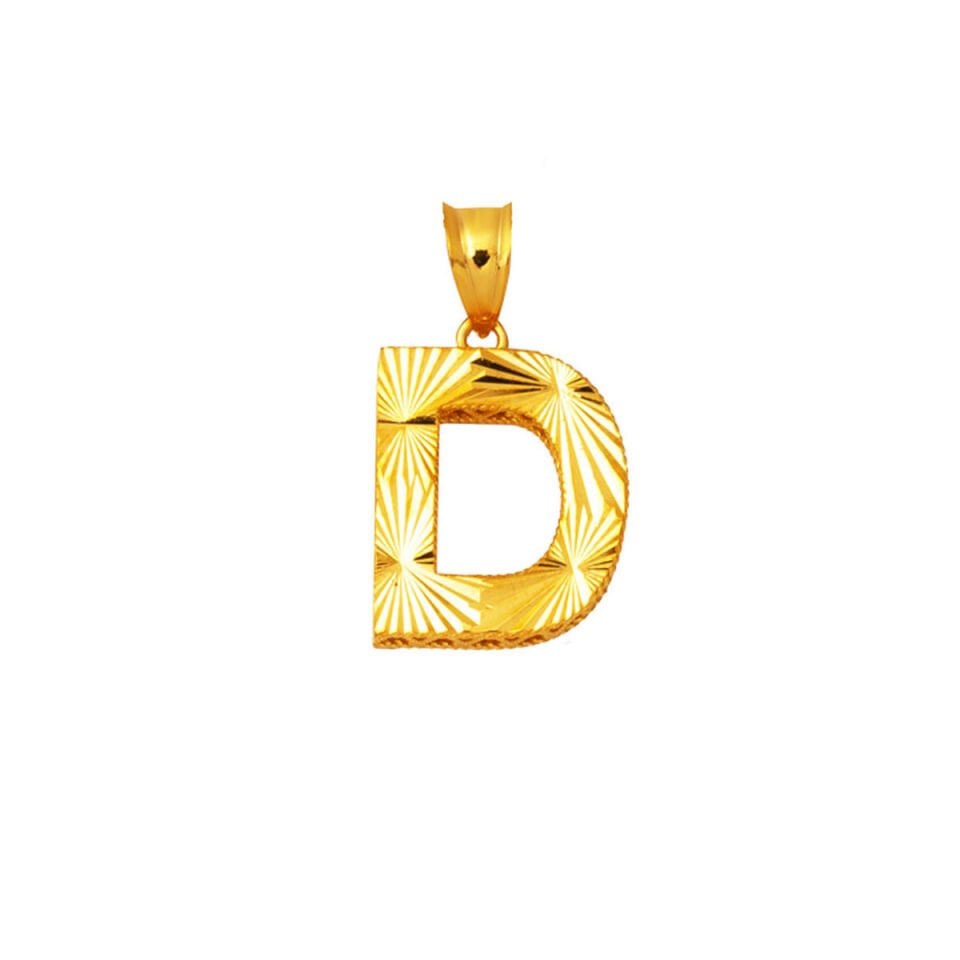 D Harfi Üç Boyutlu 22 Ayar Altın Kolye Ucu