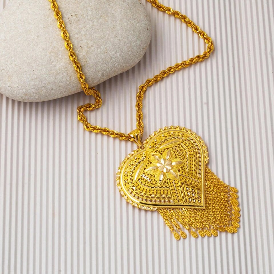Altın İşlemeli Hint Kolye