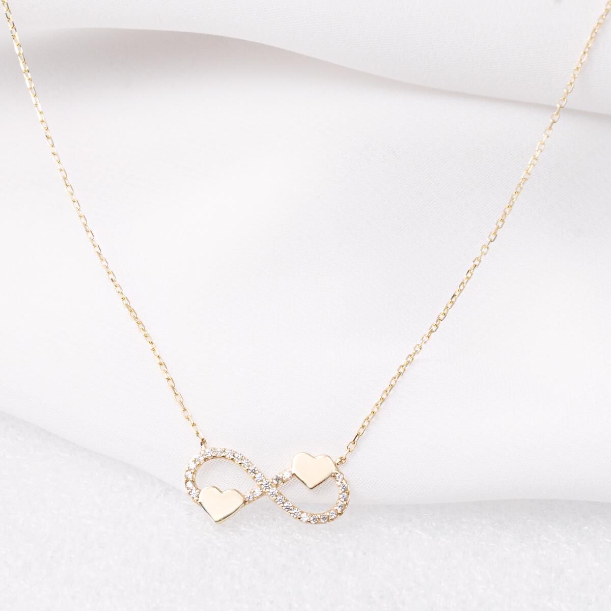 Kalpli Sonsuzluk 14 Ayar Altın Kolye