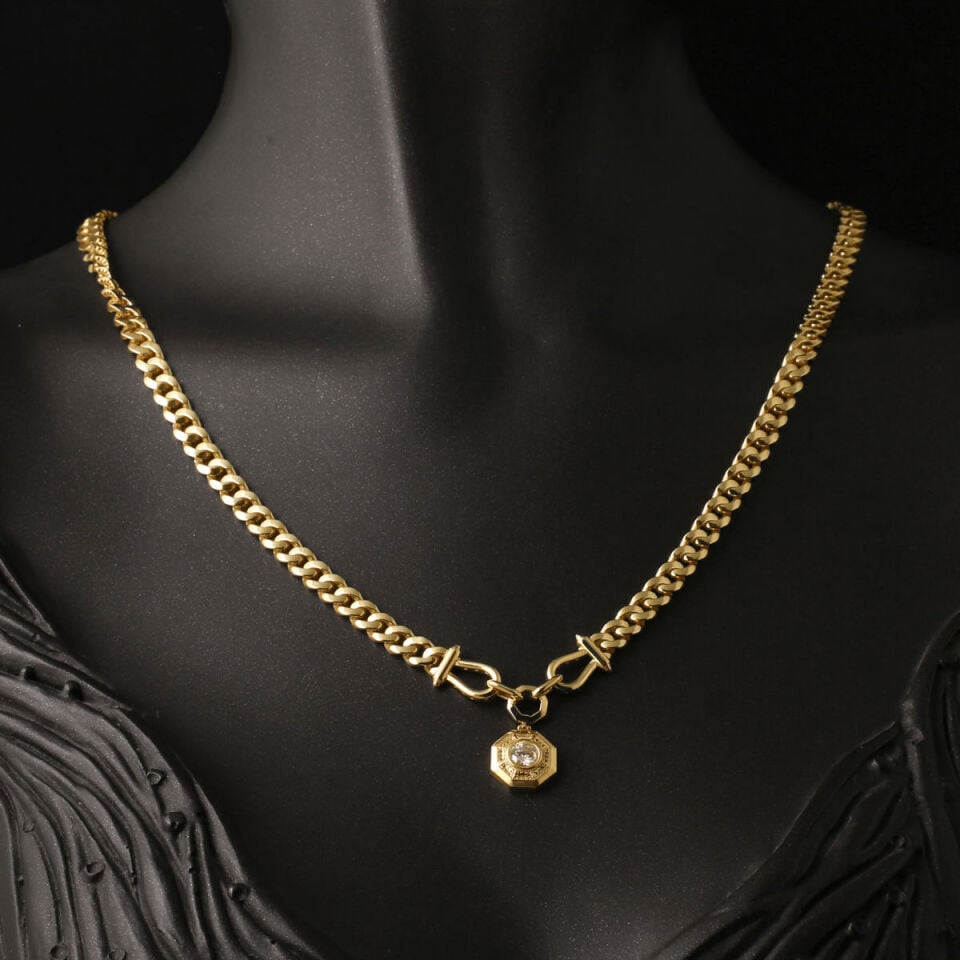14K Altın 1.50 Karat Mozanit Taşlı Takı Seti