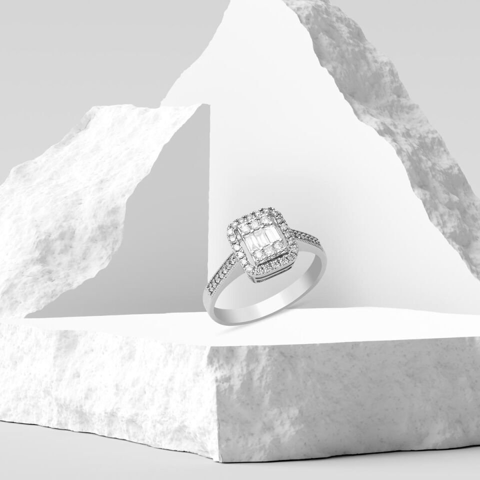 0,48 Karat Baget Pırlanta Yüzük