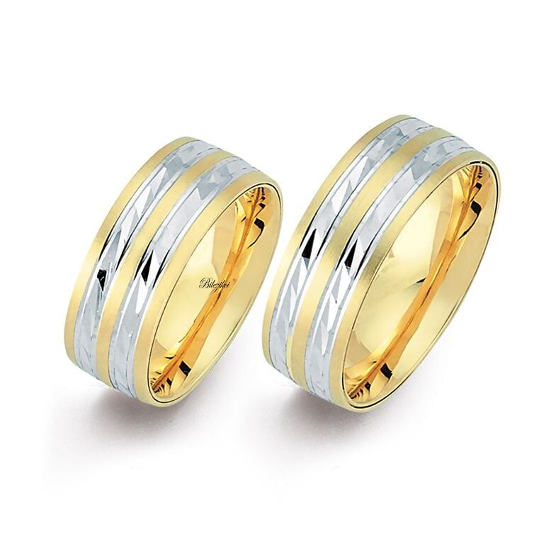 Taşsız 14 Ayar Altın Düğün Alyans Takımı