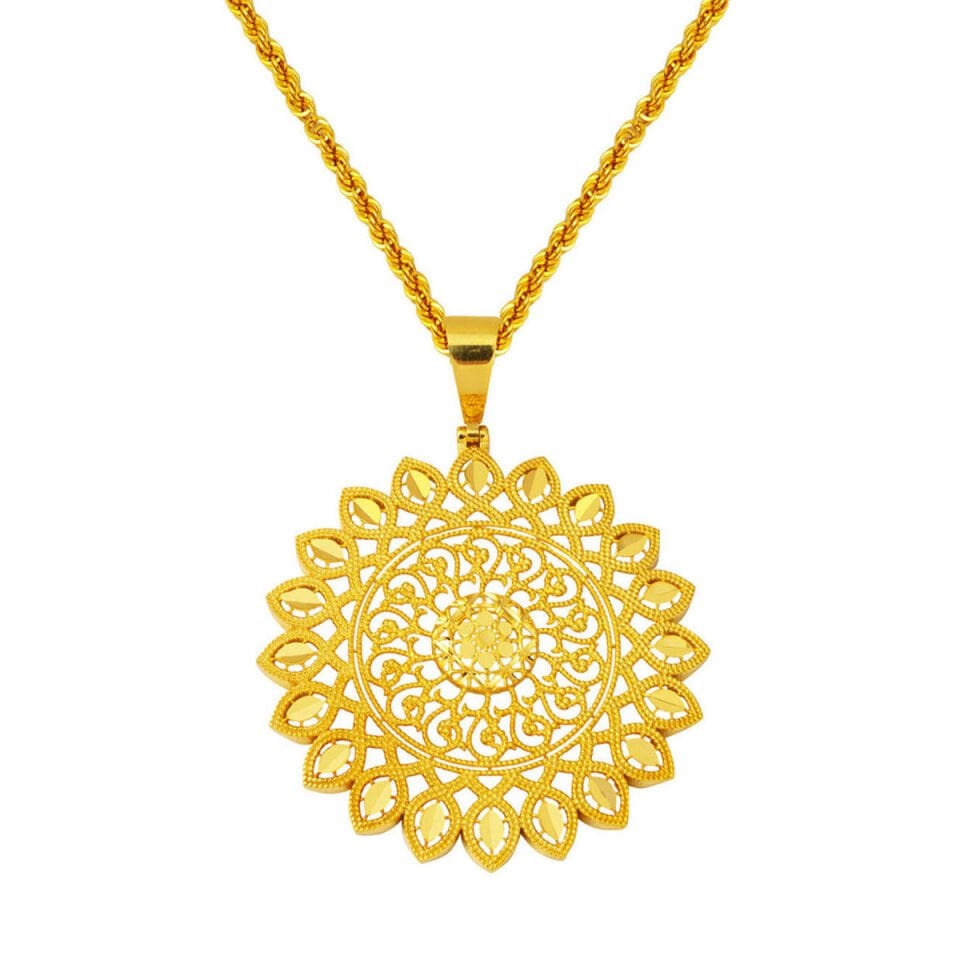 Güneş Döngüsü Altın Kolye 14 Ayar