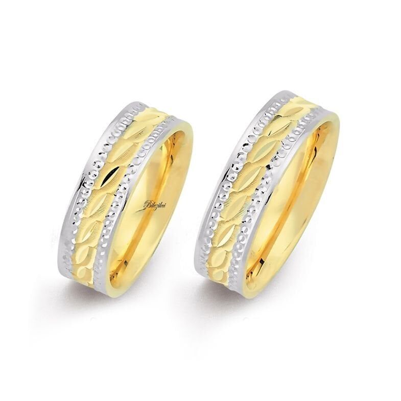 Yaprak 14 Ayar Altın Alyans Takımı