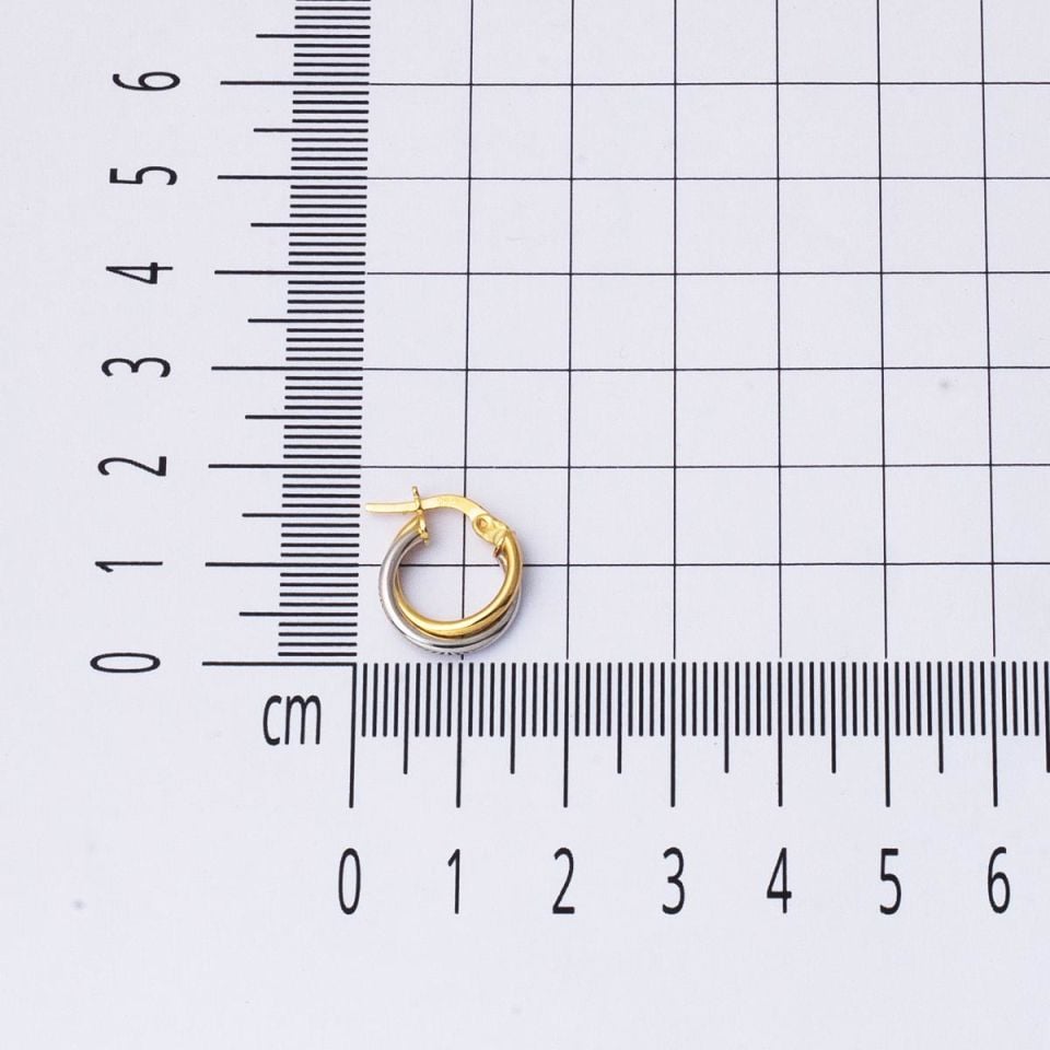 1,5 cm Çaplı 14 Ayar Halka Altın Küpe