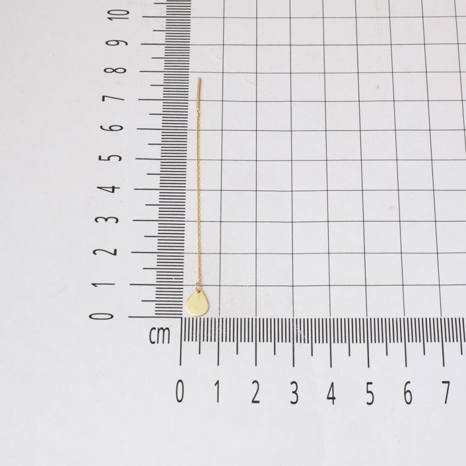 Damla Zincirli Küpe 14 Ayar Altın