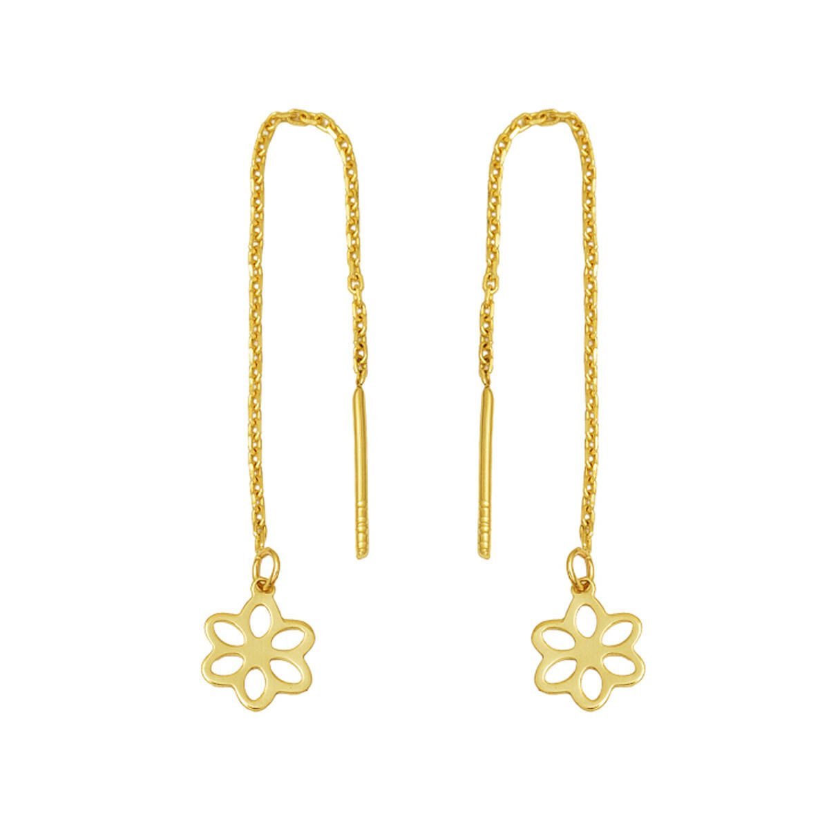 Lilyum Zincirli Altın Küpe 14 Ayar