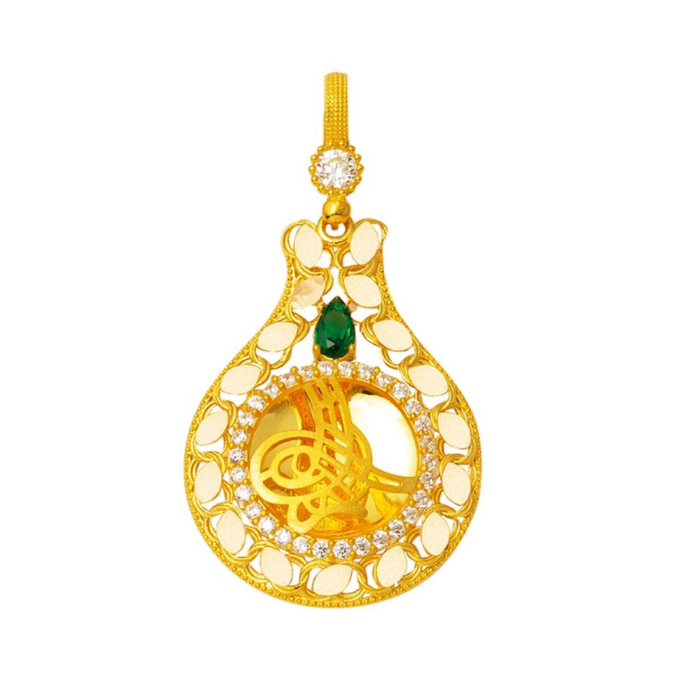 Lale Tuğralı Altın Kolye Ucu