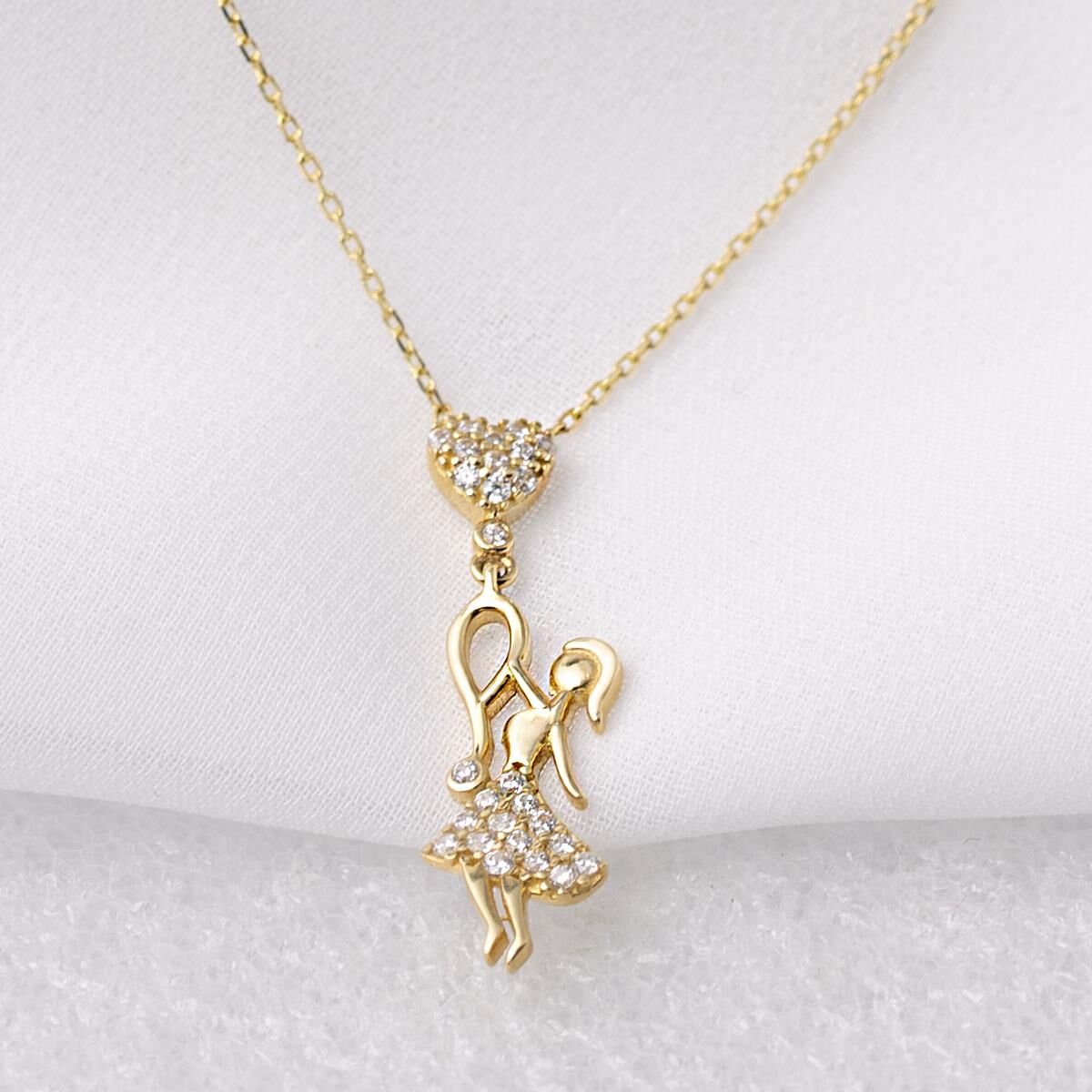 Balonlu Kız 14 Ayar Altın Kolye