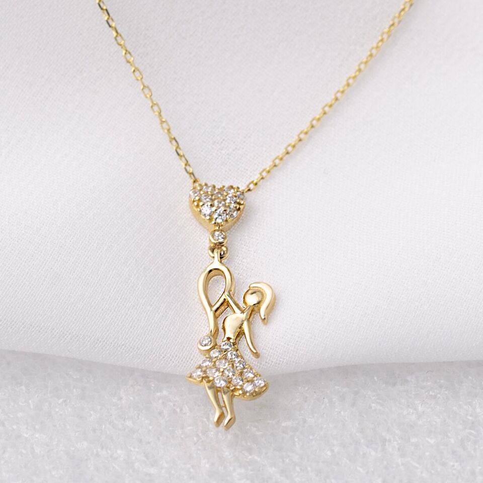 Balonlu Kız 14 Ayar Altın Kolye