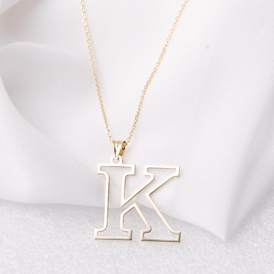 K Harfi Altın Kolye