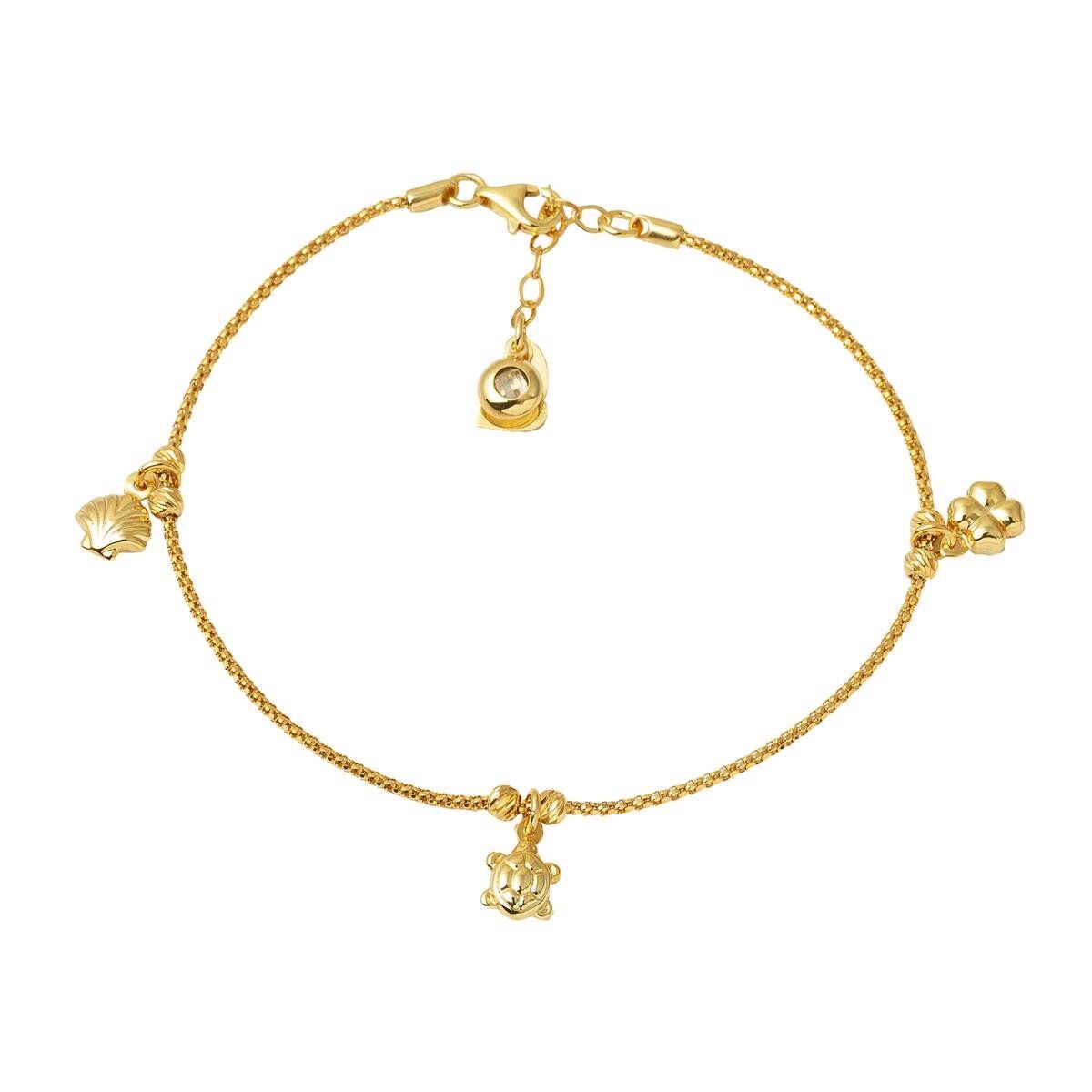 Deniz Sahili Charmlı Altın Bileklik