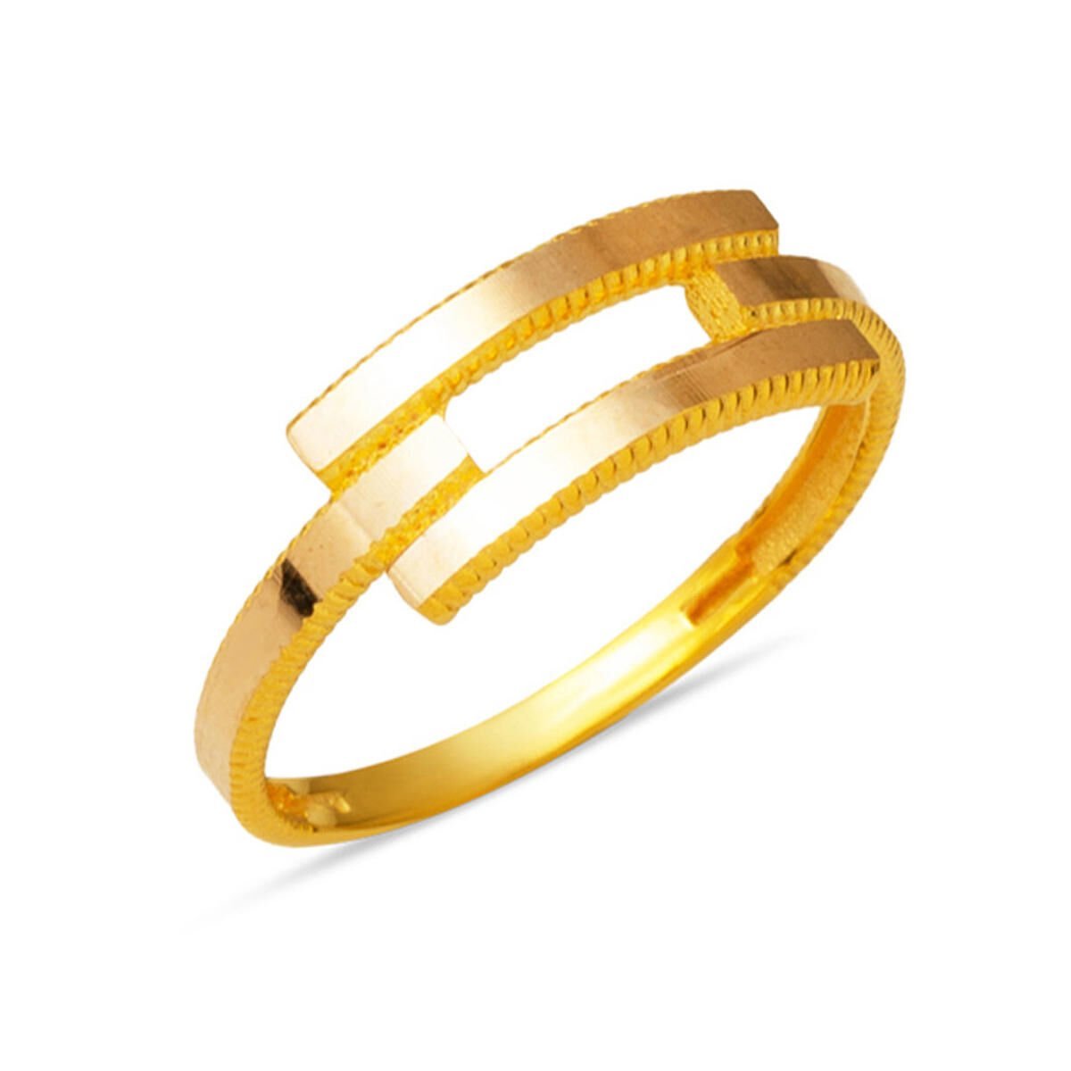 Tekli Kaburga Sarı Altın Yüzük