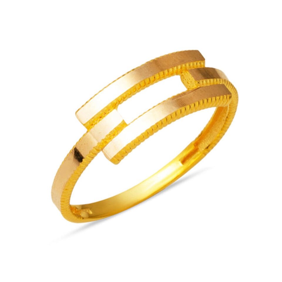 Tekli Kaburga Sarı Altın Yüzük