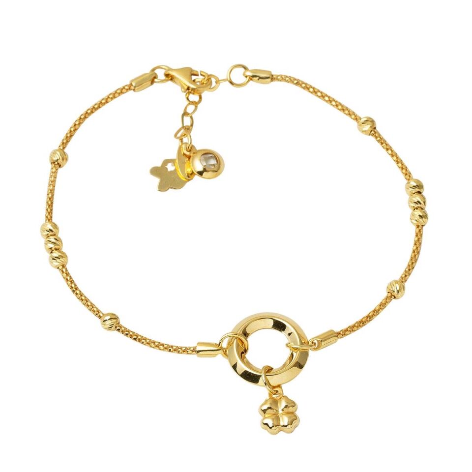 Kalpli Halka Charm Altın Bileklik