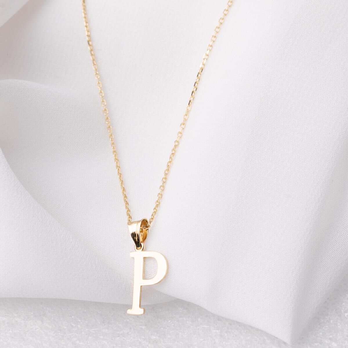P Harfi Altın Kolye