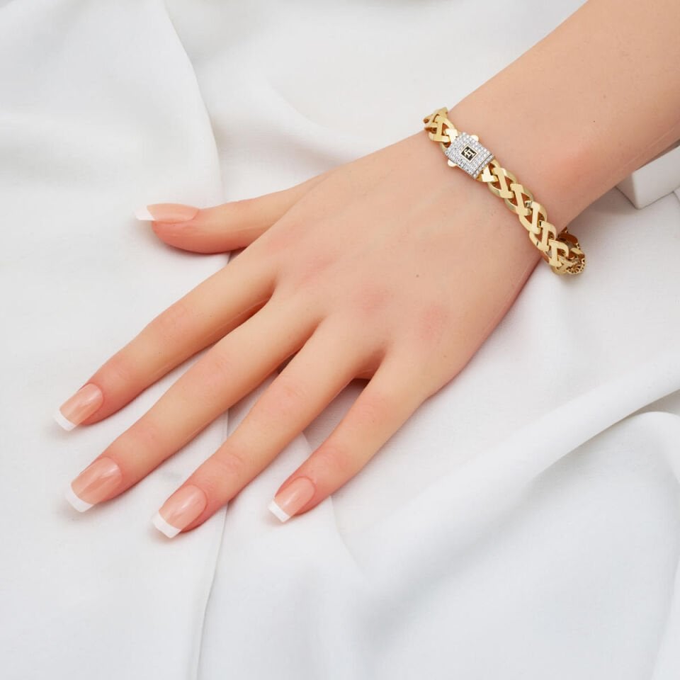 Gurmet Örgüsü 14 Ayar Altın Bileklik