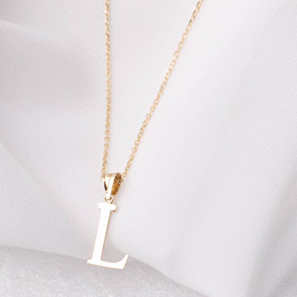 L Harfi Altın Kolye