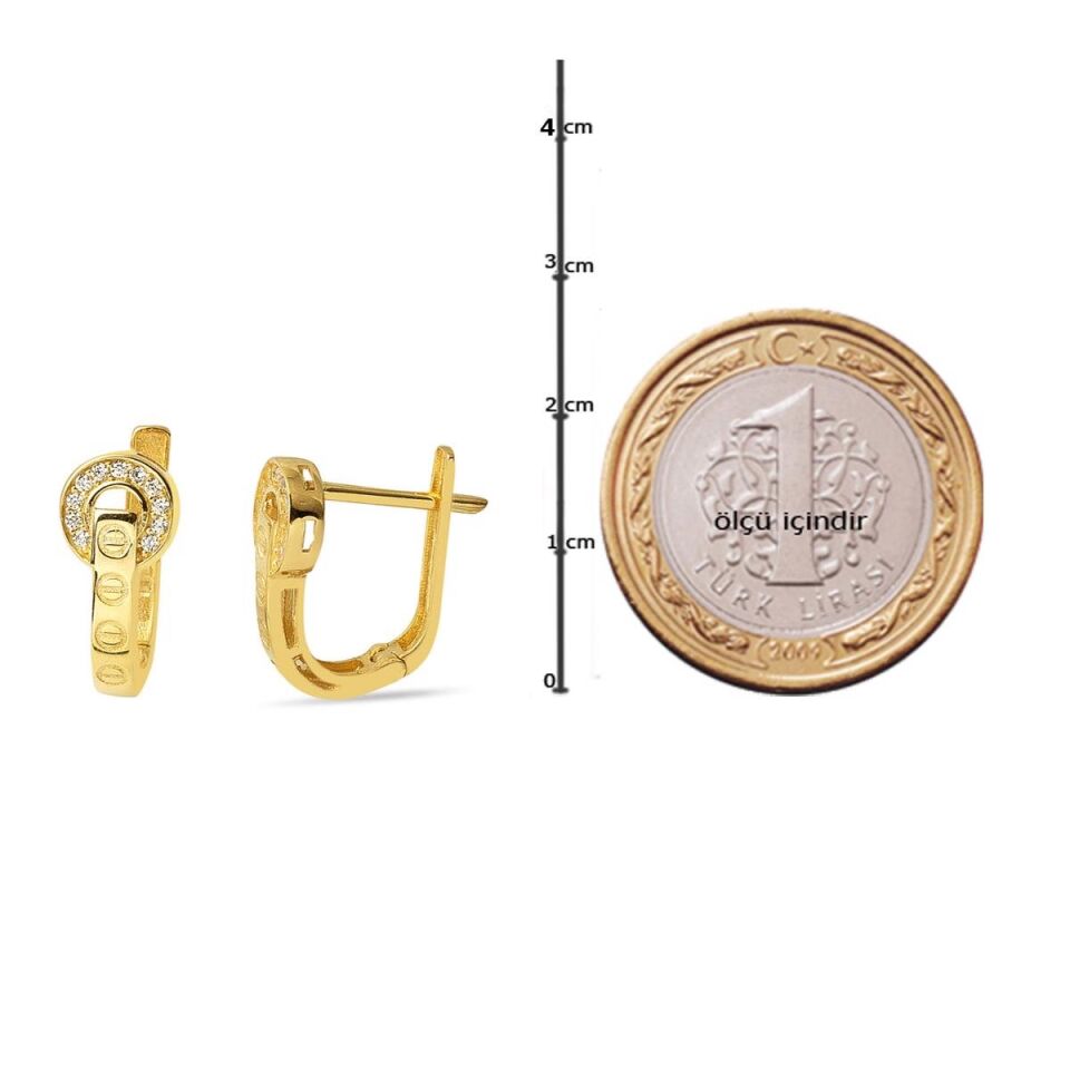 Vidalı Trend Altın Küpe